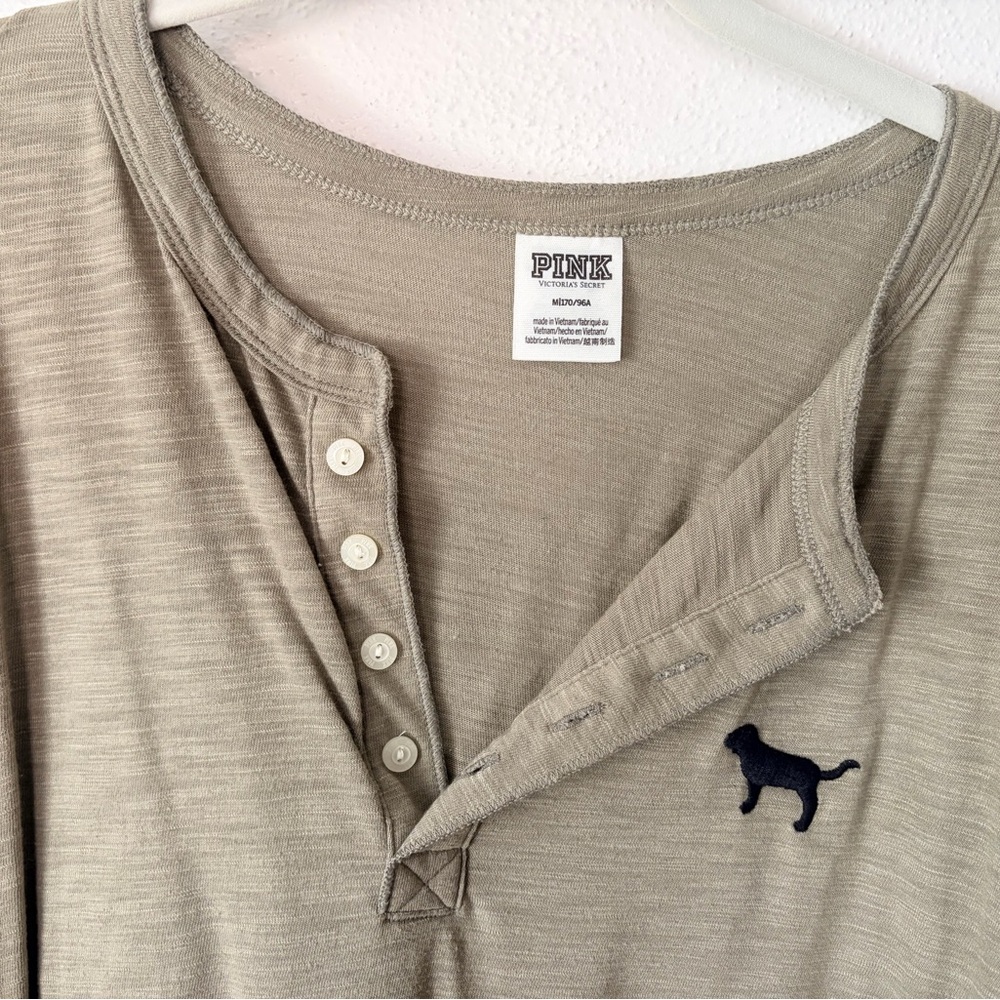 PINK Victoria's Secret Sage Long Sleeve Henley - Picture 4 of 4
